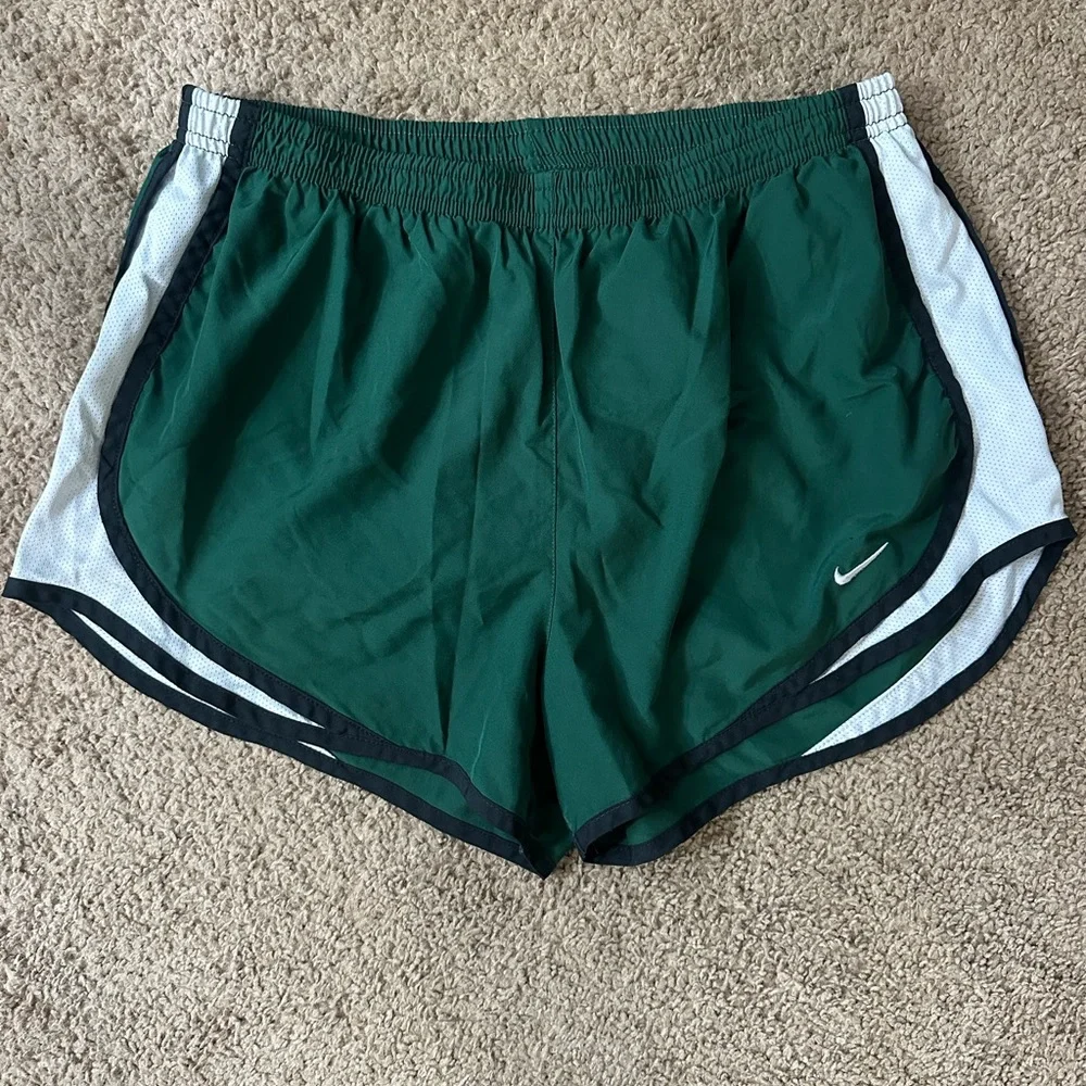 Nike Green and White Athletic Shorts - Picture 1 of 1